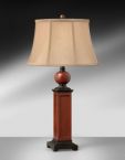 Medium Oak and Bronze Table Lamp